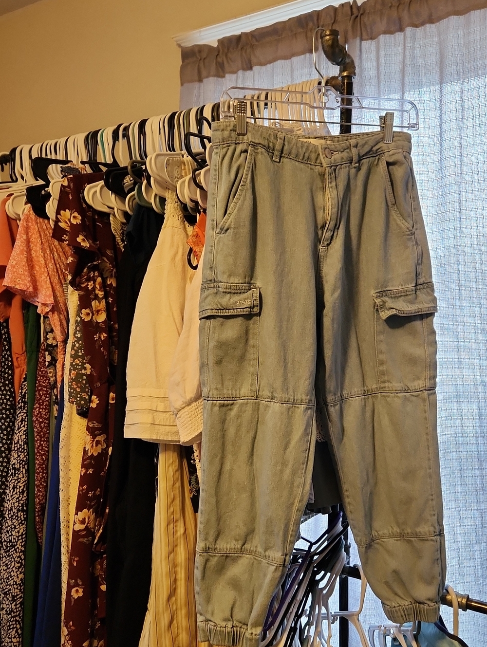 Zara Light Blue Cargo Jogger Pants